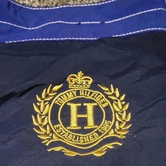 VTG Tommy Hilfiger Color Block Board Surf Swim Trunks Shorts Crest XLG - Picture 5 of 9